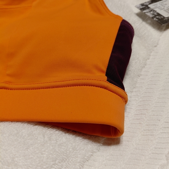 Oiselle Pockito sports Bra Orange/Purple  Size 06 NWT - Picture 2 of 6